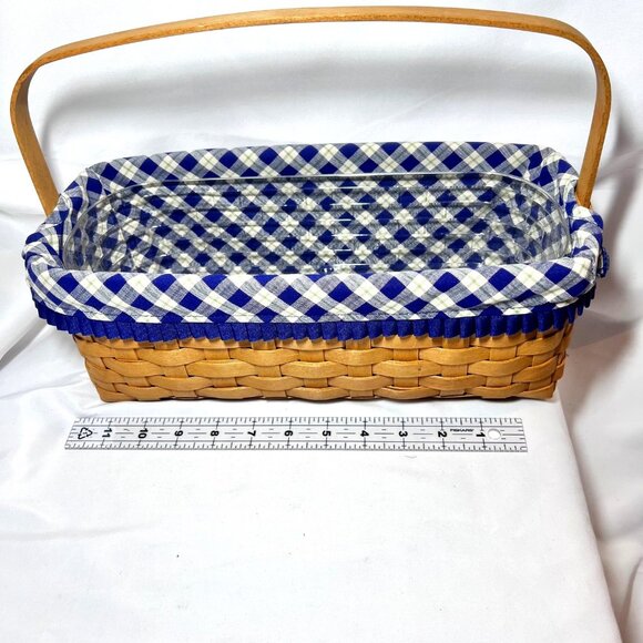 Longaberger 2003- Blue Ribbon Collection Canning Basket-Blue/White/Plastic-Plaid - Picture 8 of 16